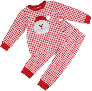 Santa Appliqué Knit Pajama Set