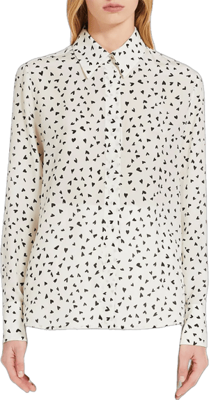 Max Mara Women's Pagine Heart-Print Silk Shirt