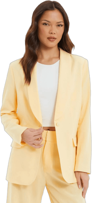 Quiz Women's Shawl Collar Linen Blazer