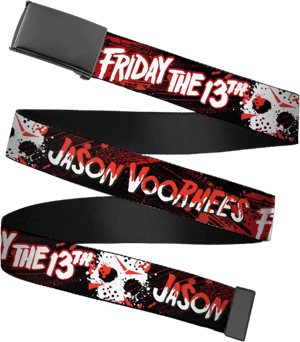 Friday The 13th Jason Voorhies Mask Text Webbing