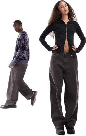 Astro Unisex Wide Leg Cord Pants In Dark Brown