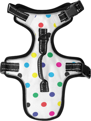 Oyihfvs Seamless Colorful Polka Dots on White Dog/Cat Vest Harness, Reflective Adjustable Antiskid No Pull Pet Harness with Leash Clips Easy Control Handle for Cats Dogs S S Multi 1