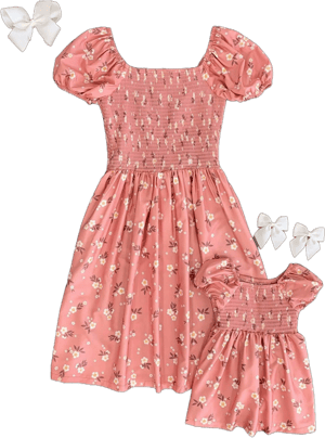 Mom & Me Floral Cinched Dress