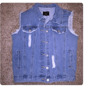 Love Tree Distressed Denim Vest