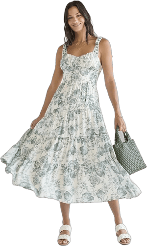 Francesca's Martina Floral Midi Dress