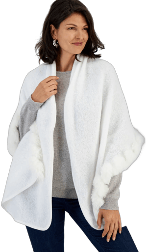 I.N.C. International Concepts Women's Faux-Fur Trim Wrap