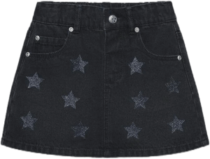 Zara Kids Shimmery Stars Denim Skirt