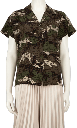 Céline Silk Camo Blouse