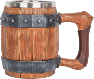 Soug Handmade Beer Mug Wooden Viking Beer Cup Wooden Tankard Wood Beer Mug( G6K1