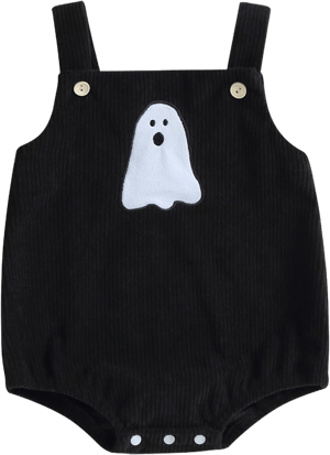 Halloween Baby Girl Boy Outfit Pumpkin Ghost Romper Corduroy Overalls Sleeveless Jumpsuits Fall Unisex Clothes