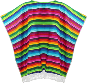 Skeleteen Mexican Serape Poncho Costume