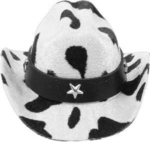 LOGOFUN Dog Cowboy Hat Pet Cowboy Cap with Adjustable Strap Puppy Sombrero Hat for Small Medium Puppy Costume Accessores - Cow Pattern 5.50IN