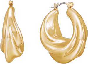 Ettika 18K Gold Plated Crescent Swirl Hoop Earrings