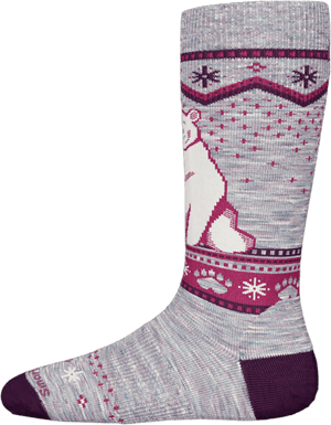 Smartwool Kids' Wintersport Full Cushion Polar Bear Pattern OTC Socks