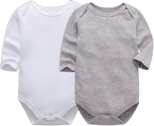 CuteOn Newborn Onesie Cotton Baby Onesie Long Sleeve Crew Neck Baby Unisex Clothes 24M Grey+white