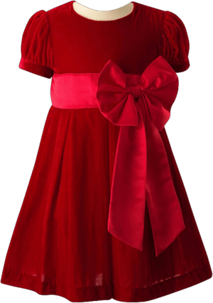 Girls Rachel Riley Crushed Velvet Bow Dress