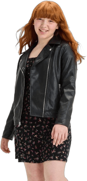 Girls' Art Class Solid Moto Jacket