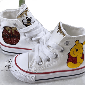 Pooh bear honey pot Converse/Birthday Shoes honey bumble bee baby