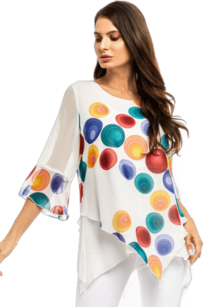 Adore Chiffon Blouse with Bright Colored Dot