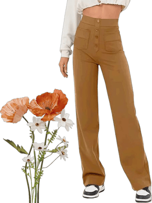 Bloomydove Flexipants - Women's Casual High Waist Stretch Pants, Bloomydove Womens Business Casual Pants XX-Large Khaki