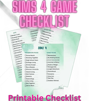 Sims 4 Checklist