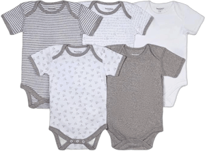 Burt's Bees Baby Organic Short Sleeve Bodysuits (5 Pack)