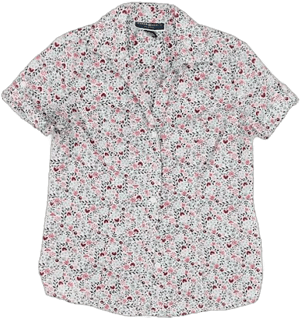 Karen Scott White Floral Button Down