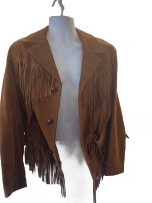 Men's Western Leather Suede Fringe Jacket