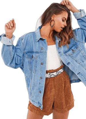 Justalwart Women's Oversized Vintage Denim Jacket