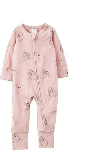 Cotton On Kids Winnie The Pooh The Billie Long Sleeve Zip Romper