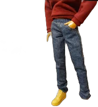 12", 1/6 scale male doll clothes, jeans with real front pockets. Jeans fit original size Ken dolls.