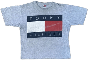 Vintage 90s Tommy Hilfiger Big Flag Logo Aaliyah T-shirt Large Read