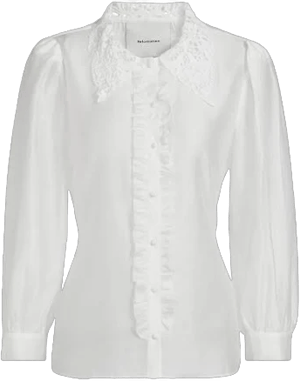 Reformation Women's Indy Ruffled Long-Sleeve Blouse - White - Size 6