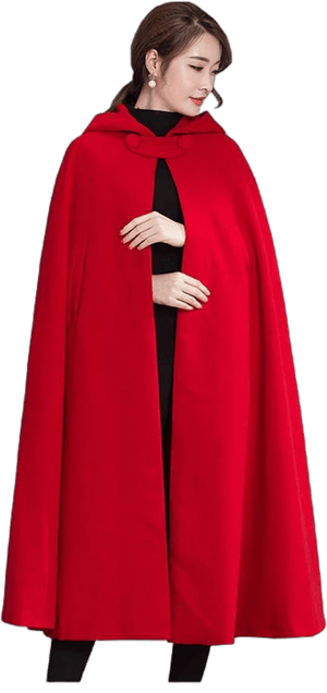 Yimidear Women's Wool Blend Poncho Cape Jacket with Hood