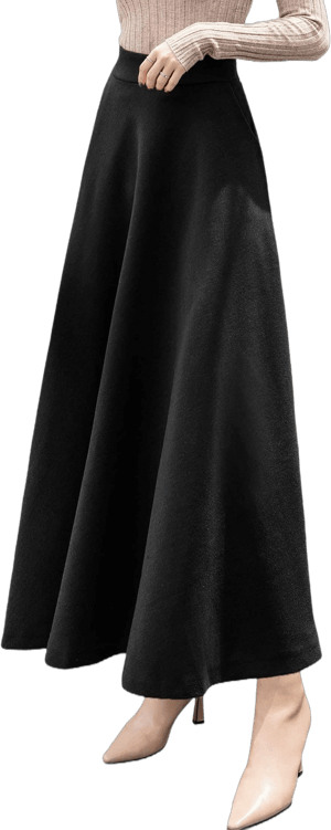 Women's A-Line Pleated Wool Skater Skirt