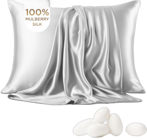 Bedsure 100% Mulberry Silk Pillowcase for Hair and Skin,Light Grey Silk Pillow Case with Hidden Zipper, Gifts for Women Men, Queen Size Single Pack,20x30 Inches Queen(20"x30") 02 - Light Grey 1