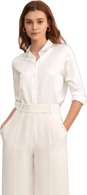 LILYSILK Women's Classic Pearl Button Silk Shirt