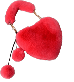 Solid Color Heart Shape Winter Bag Women Plush Clutch Fashion Faux Fur Totes Underarm Handbags Party Small Handbags for Women Female Womens Handbags and Purses Daily Life (Watermelon red) Watermelon Red