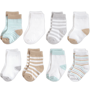 Touched by Nature Baby Unisex Organic Cotton Socks, Neutral Mint, 12-24 Months