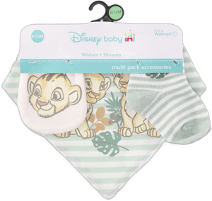 The Lion King Disney Baby Wishes + Dreams Character Infant Baby Accessories Bib, Socks and Mittens Set, 3-Pack, Sizes Newborn-12 Months