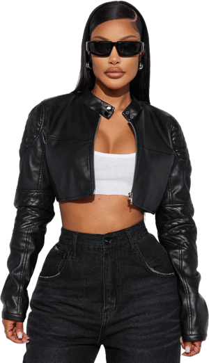 Fashion Nova Women's Biker Club Faux Leather Jacket