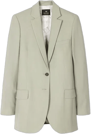 Women's Sage Green Wool Two-button Blazer