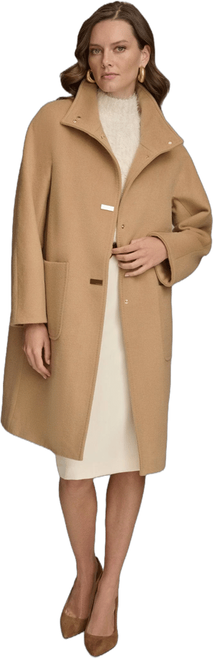 Donna Karan Women's Stand-collar Single-breasted Coat