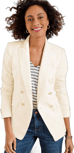 Women's Talbots Textured Double Breasted Blazer