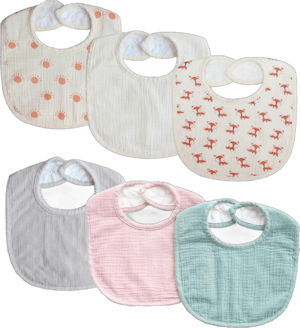 Muslin Baby Bibs for Unisex Boys Girls, Soft Cotton Baby Drool Bibs, Drooling and Teething Bibs for Infant, Newborn