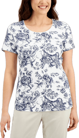 Karen Scott Floral-Print Top