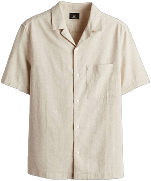 H&M Men's Regular-Fit Linen-Blend Shirt