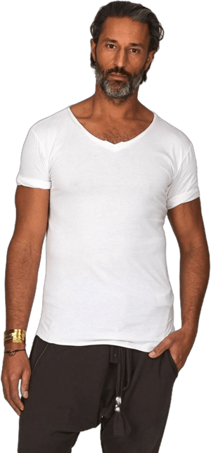 One Golden Thread Raw V Neck Tree Shirt