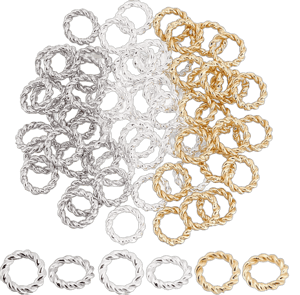 PH PandaHall 60pcs 24K Gold Jumps Rings, 3 Colors 6mm Brass Twisted Jump Rings 18 Gauge Closed Jump Rings Chainmail Rings Jewelry O Rings Connector for DIY Earrings Bracelets Necklaces Keychain 6mm Golden/Silver/Platinum