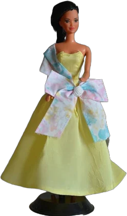 Vintage Barbie 80s Evening Gown Dress With Pastel Bow